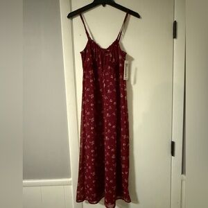 No Boundaries Burgundy Floral Maxi Dress